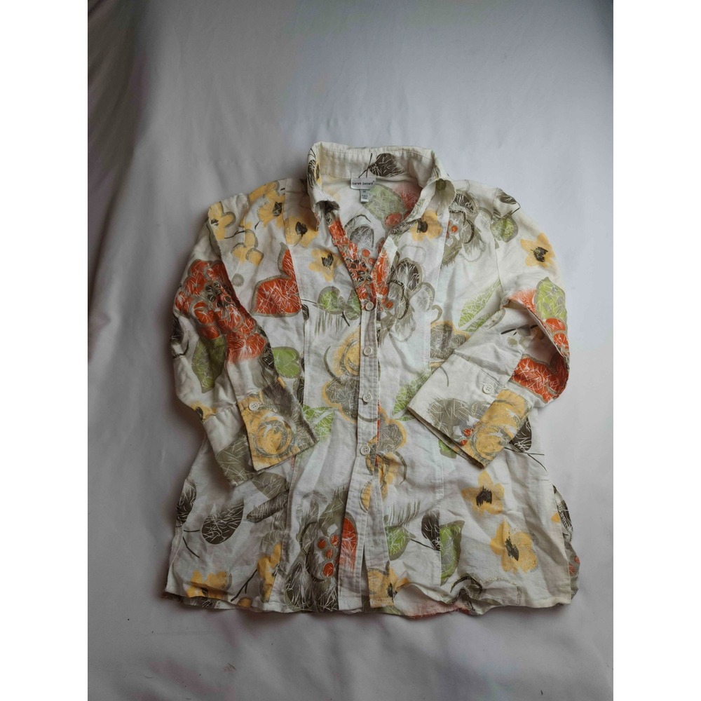 Harve Benard Button Up Womens M Floral Coastal Grandma Resortwear Cottagecore
